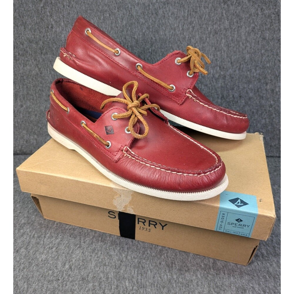 Sperry Top-Sider A/O Sarape Sarape Red Leather Boat Shoes Men's 13 M STS13803